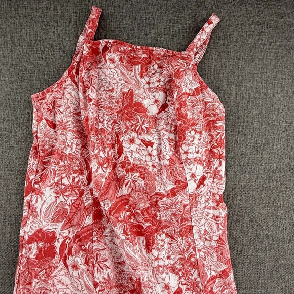 Old Navy Maxi Dress Linen Blend Sleeveless Square‎ Neck Side Slit Medium - Picture 4 of 12